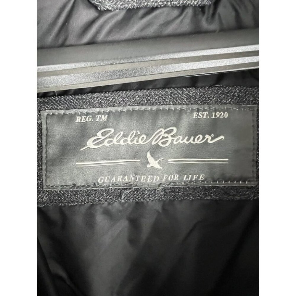 Eddie Bauer Gray Puffer Coat with Faux Fur Hood - Picture 7 of 9